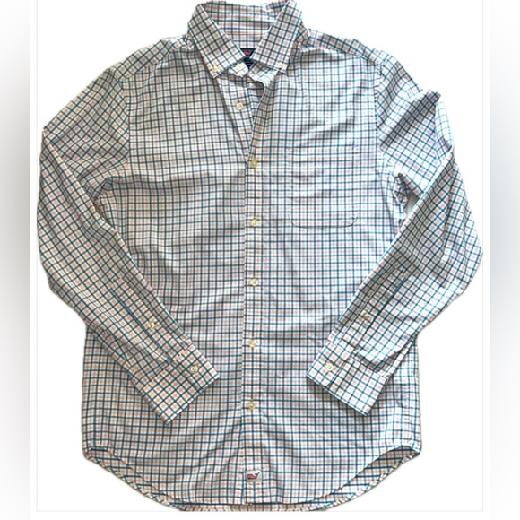 Vineyard Vines Blue and Pink Plaid Performance Classic Fit Tucker Shirt Size S - Picture 2 of 3